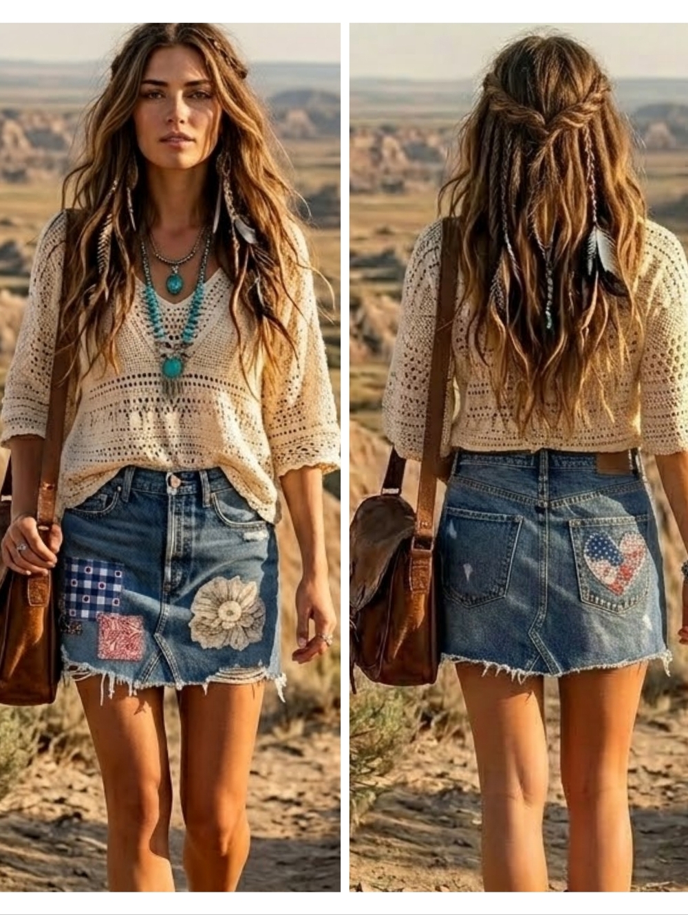 Upcycled Agolde Patchwork Denim Mini Skirt Size 25